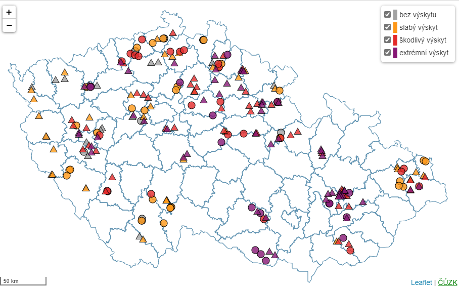 Informace o aktuálním výskytu hraboše polního