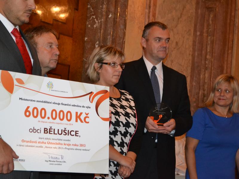 Obec Bělušice - Oranžová stuha Ústeckého kraje roku 2013