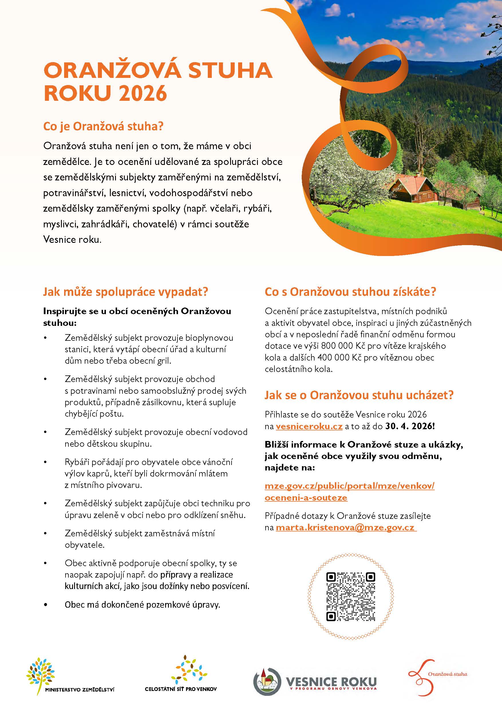 Informační leták Oranžová stuha 2026