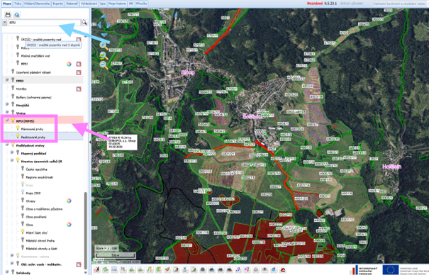 Obr. Navrhované a realizované prvky KPU v iLPIS pro farmáře