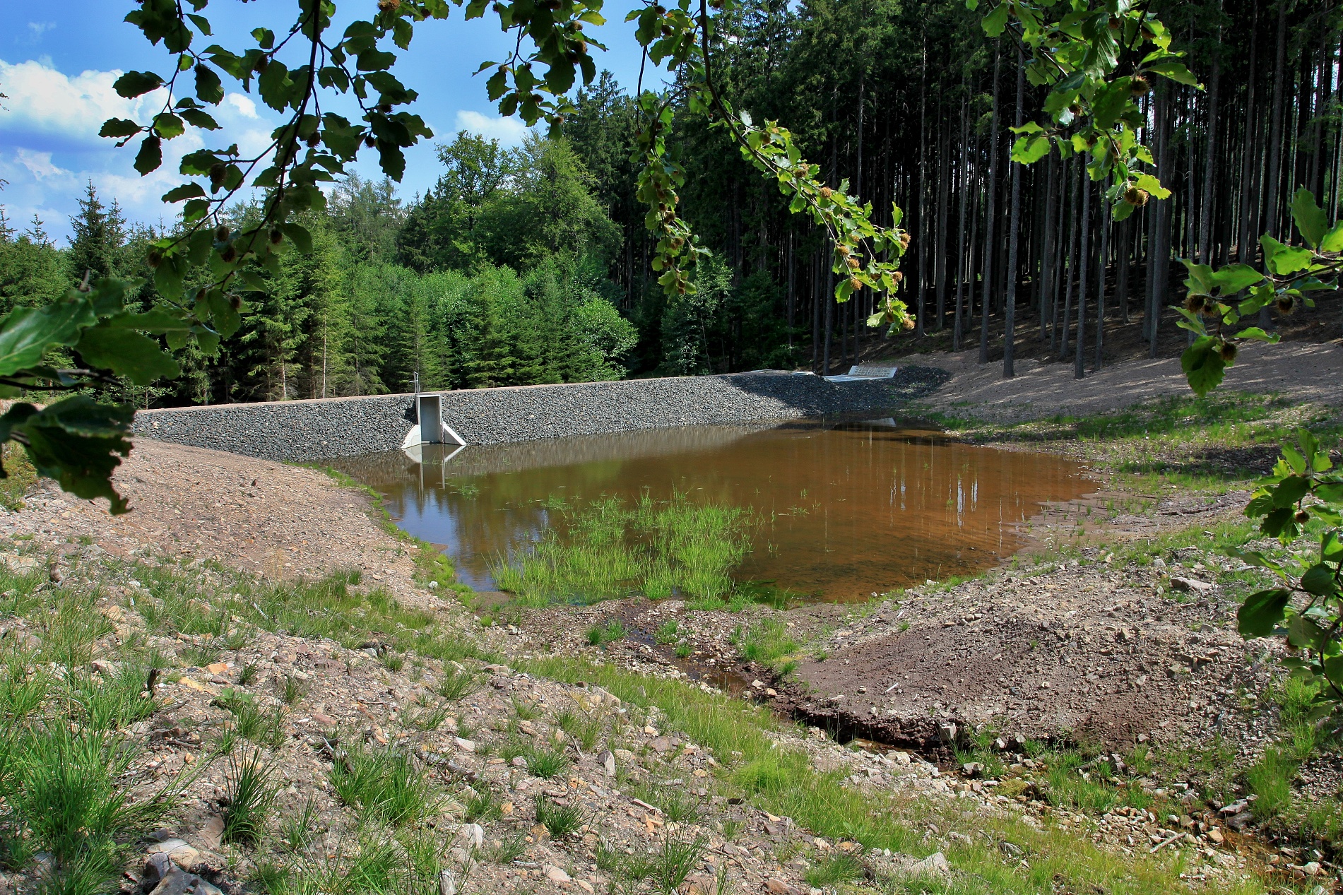 Výstavba retenční nádrže Pazderka